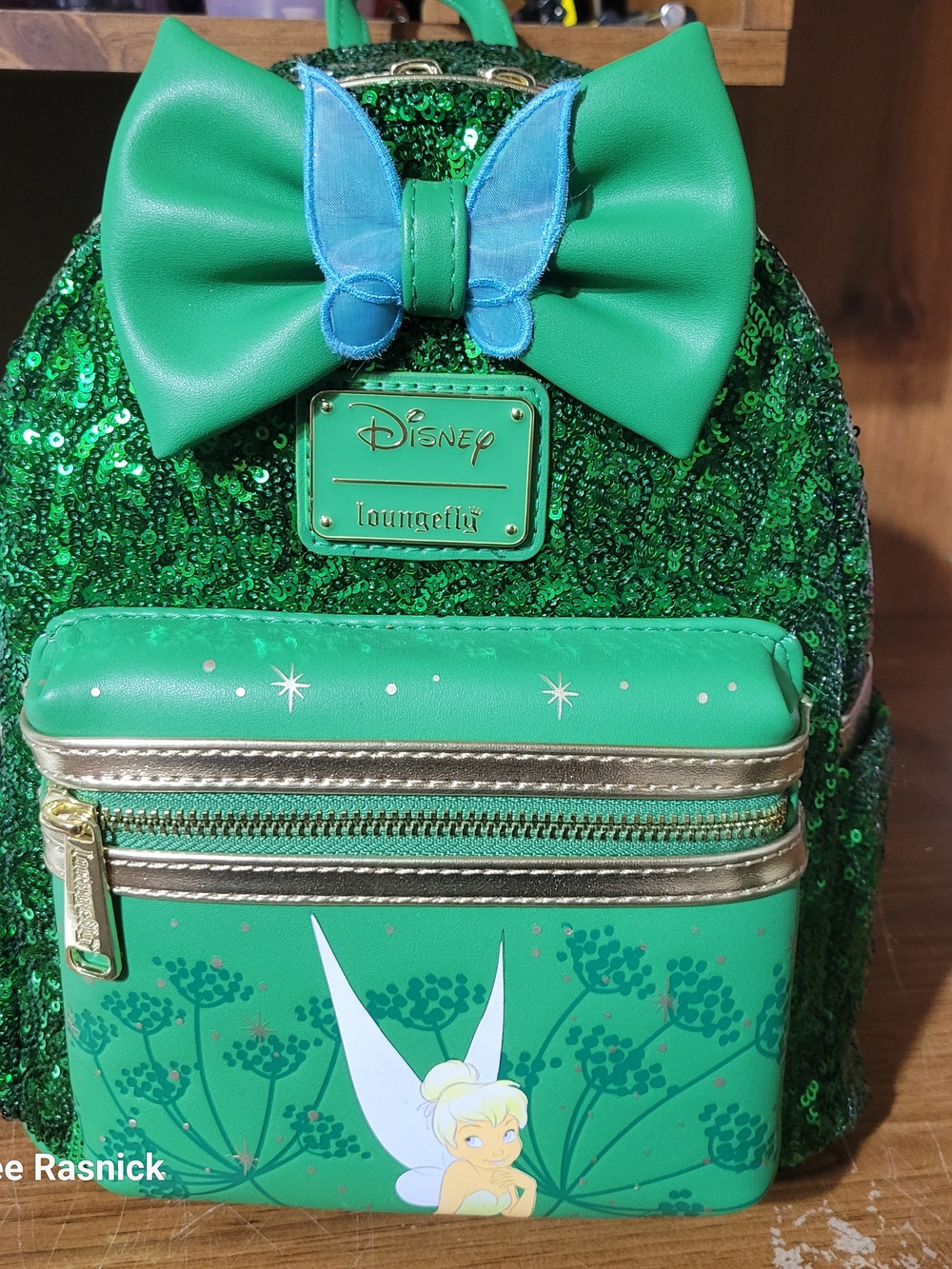 Loungefly Emerald Green Sequin Tinker Bell Mini Backpack. Nwt